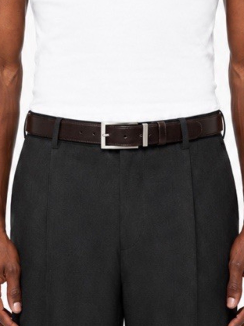 Giorgio Armani Belt Dark Brown Leather Belt Men’s Size 56 103/41 Authentic